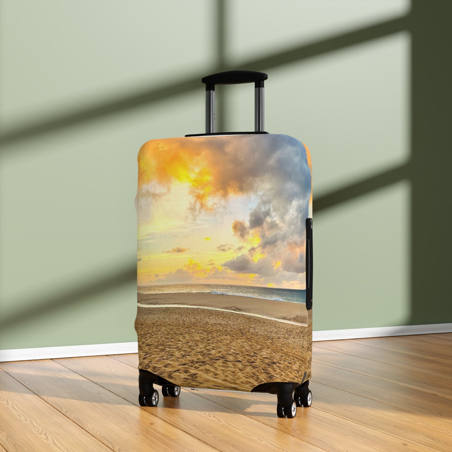 Beach Sunset Luggage Cover - "Shore Radiance"