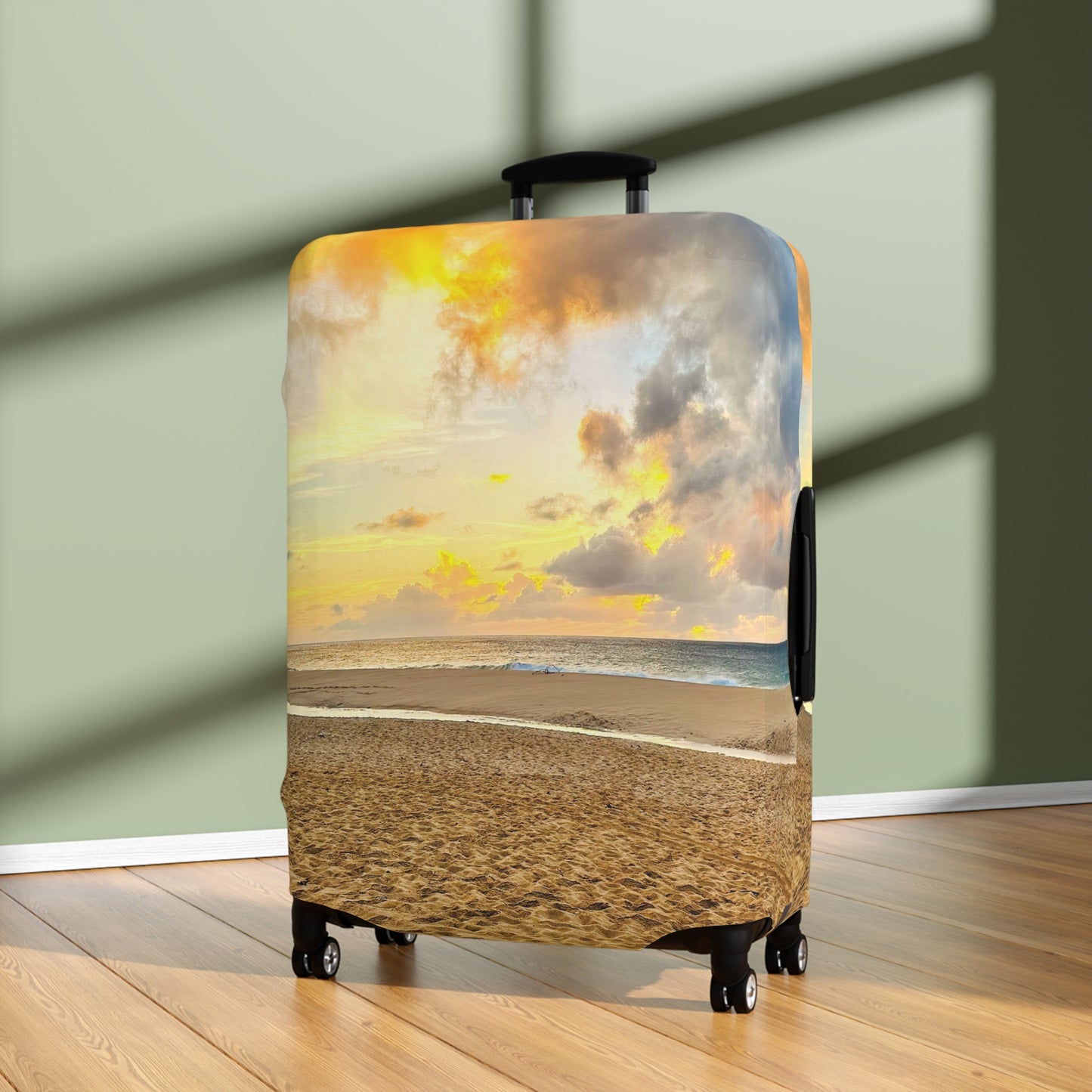 Beach Sunset Luggage Cover - "Shore Radiance"