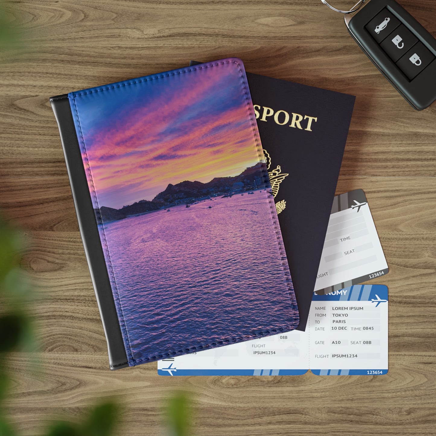 Vibrant Sunset Passport Cover - "Cabo Vibes"